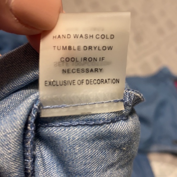 SUGAR LIPS off shoulder chambray embroidered dress - Picture 9 of 9